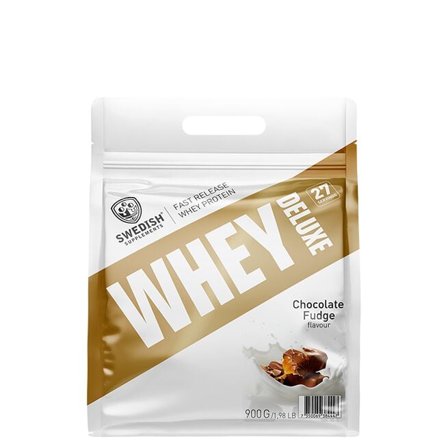 Whey Deluxe, 900 g, Chocolate Fudge Whey Deluxe Vassleprotein 900 g Chocolate Fudge