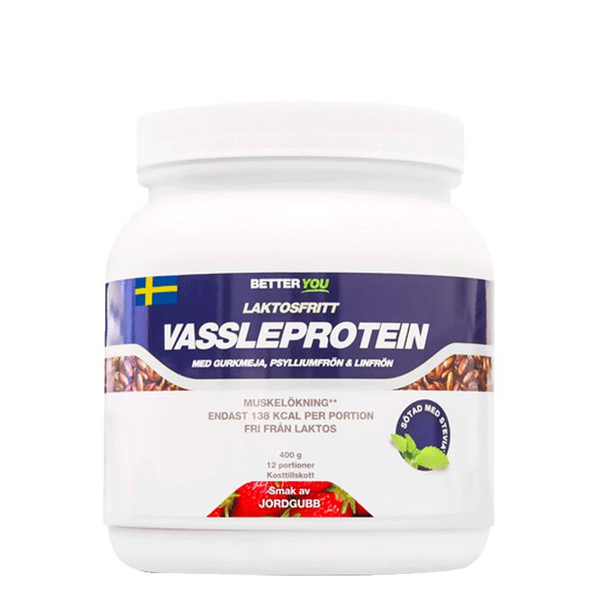 Laktosfritt Vassleprotein, Jordgubb 400 g Better You
