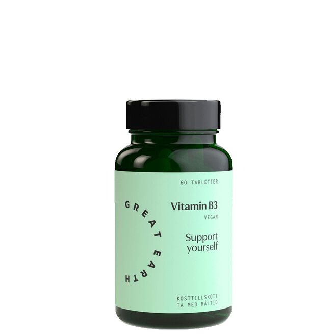 Vitamin B3 Niacin, 60 tabletter