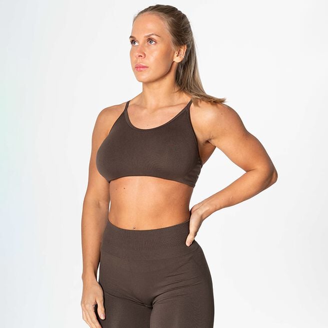 Relode Prime Seamless Top, Brown, L Relode Prime Seamless Top, Brown