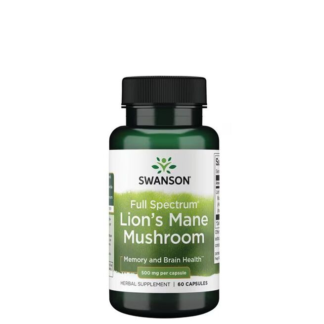 Full Spectrum Lion's Mane Mushroom 500 mg 60 kapslar Full Spectrum Lion's Mane Mushroom 500 mg 60 kapslar