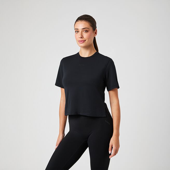 Borg Cropped T-shirt, Black Beauty, L  Borg Cropped T-shirt Svart