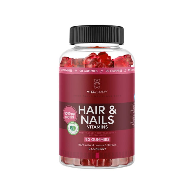 Hair & Nails Vitamins Hallon 90 st Gummies Hair & Nails Vitamins Hallon 90 st Gummies