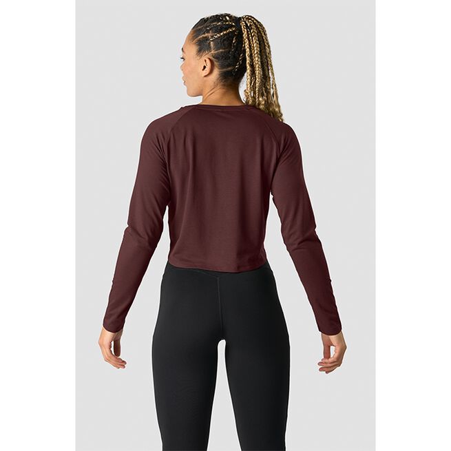 Stride Cropped Long Sleeve Wmn, Burgundy, L  Cropped Långärmad Tröja Röd