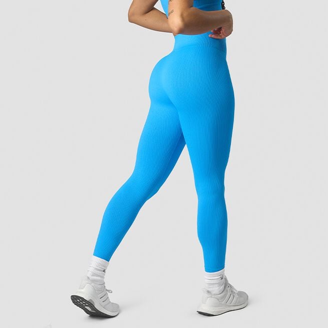 Ribbed Define Seamless Tights, Azure Blue, L Ribbed Define Seamless Tights, Azure Blue