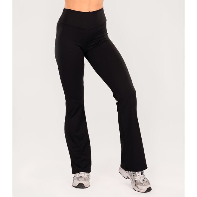 Star Flared Tights Black L  Flared Träningstights Svart