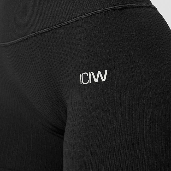 Ribbed Define Seamless Pocket Shorts, Black, L  Define Träningsshorts Svart