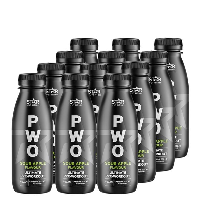 12 x PWO Drink 330 ml Sour Apple flavour 12 x PWO Drink 330 ml Sour Apple