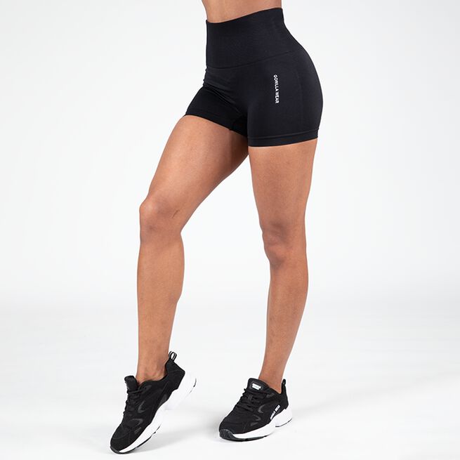 Gorilla Wear Quincy Seamless Shorts, Black Quincy Seamless Shorts, Black