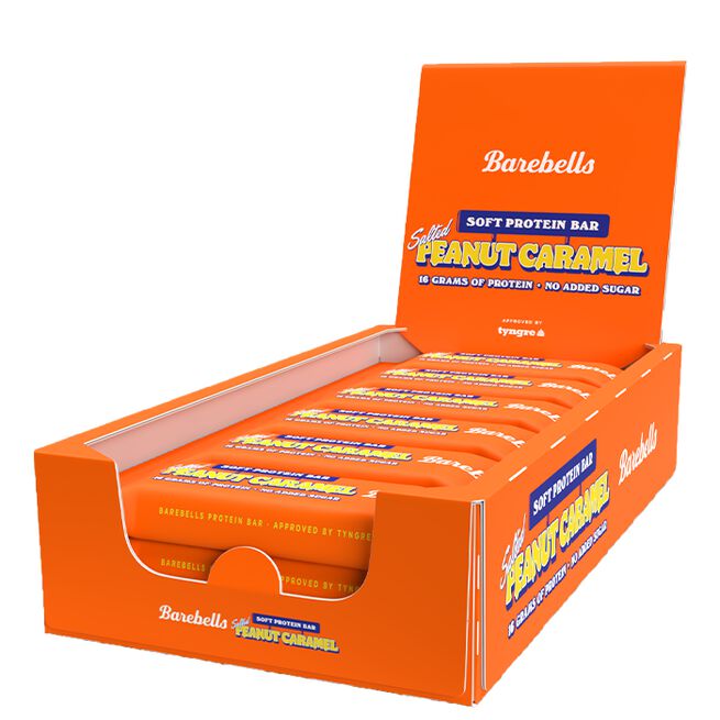 12 x Barebells Soft Bar, 55 g, Salted Peanut Caramel  12 x Barebells Soft Proteinbar 55 g Salted Peanut Caramel