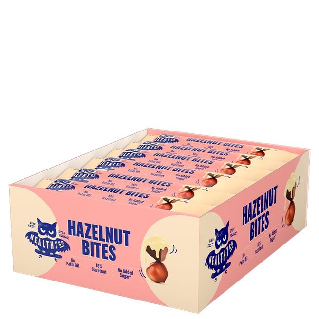 18 x HealthyCo Hazelnut Bites 21 g 18 x Hasselnötsbitar 21 g