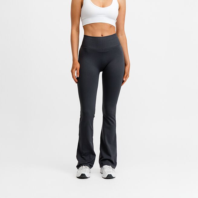 Seamless Flare Tights, Dark Grey, XS Seamless Flare Träningstights Grå