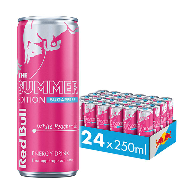 24 x Red Bull Energidryck, 250 ml, Summer Edition White Peach 24 x Red Bull Energidryck, 250 ml, Summer Edition White Peach White Peach