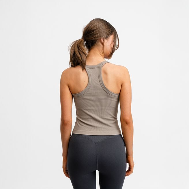 Ribbed Sports Tank Top, Almond, XS  Träningslinne Beige