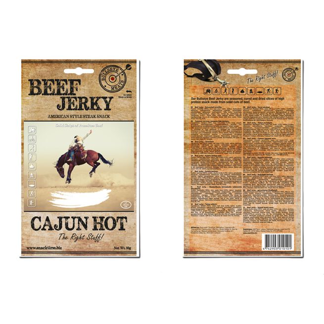 Beef Jerky, 50 g, Cajun-Hot Beef Jerky, 50 g Cajun-Hot