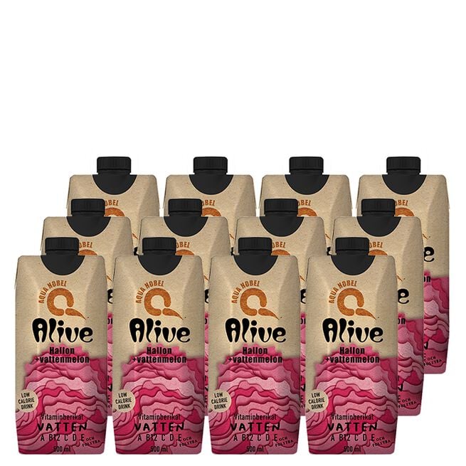 12 x ALIVE, 500 ml, Hallon/Vattenmelon 12 x ALIVE, 500 ml, Hallon/Vattenmelon Koffeinfri