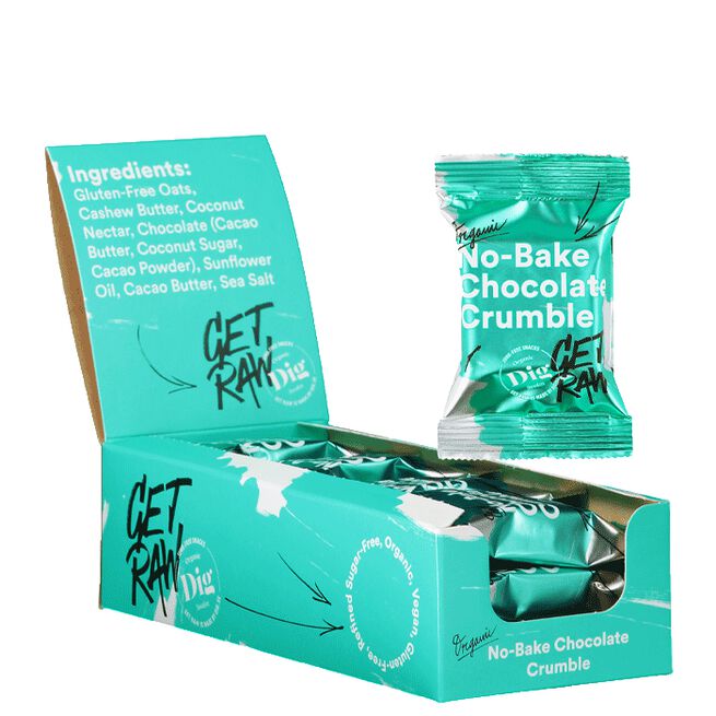 Chocolate Crumble 12 x Organic Bar No-Bake Smulpaj 35 g chocolate