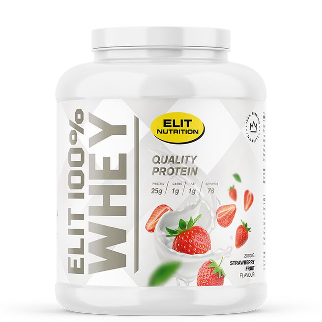 ELIT 100% Whey, 2000 g, Strawberry Fruit  ELIT 100% Whey Vassleprotein 2000 g Strawberry Fruit