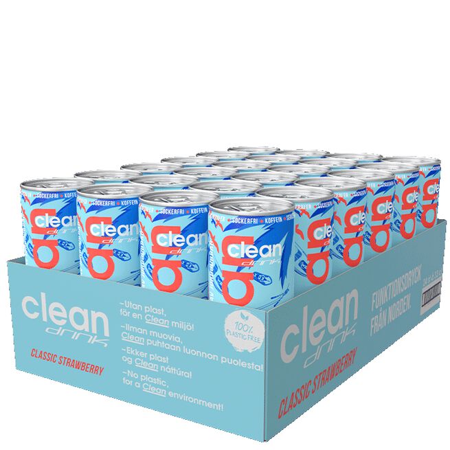 24 x Clean Drink, 330 ml, Strawberry Flak 24 x Clean Drink 330 ml Strawberry