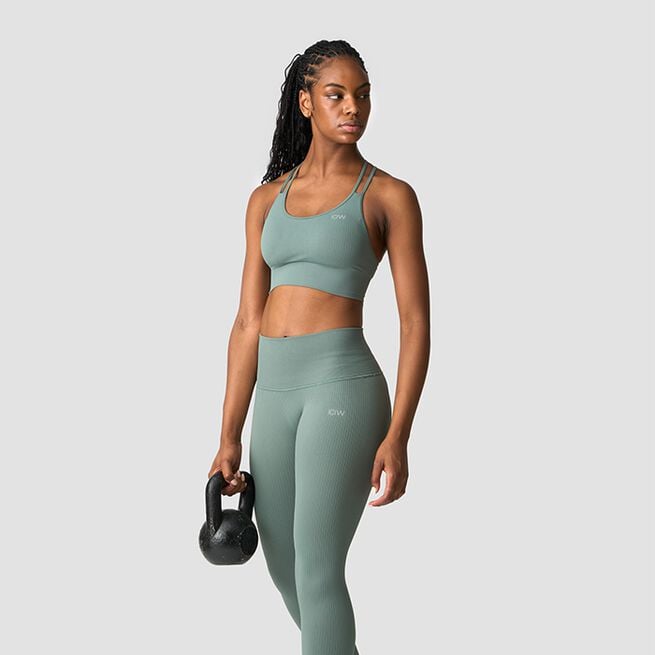 ICIW Ribbed Define Seamless Sports Bra, Racing Green Ribbed Define Seamless Sports Bra, Racing Green