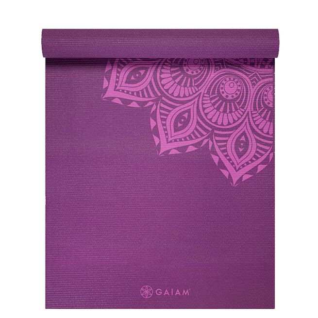 Gaiam 6mm Yoga Mat Purple Mandala