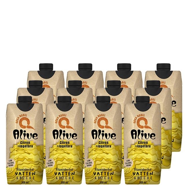 12 x ALIVE, 500 ml, Citron/Ingefära 12 x ALIVE, 500 ml, Citron/Ingefära Koffeinfri