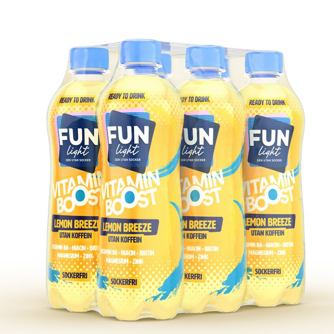 6 x FUN Light Vitamin Boost 500 ml Lemon Breeze Koffeinfri 6 x FUN Light Vitamin Boost 500 ml Lemon Breeze Koffeinfri