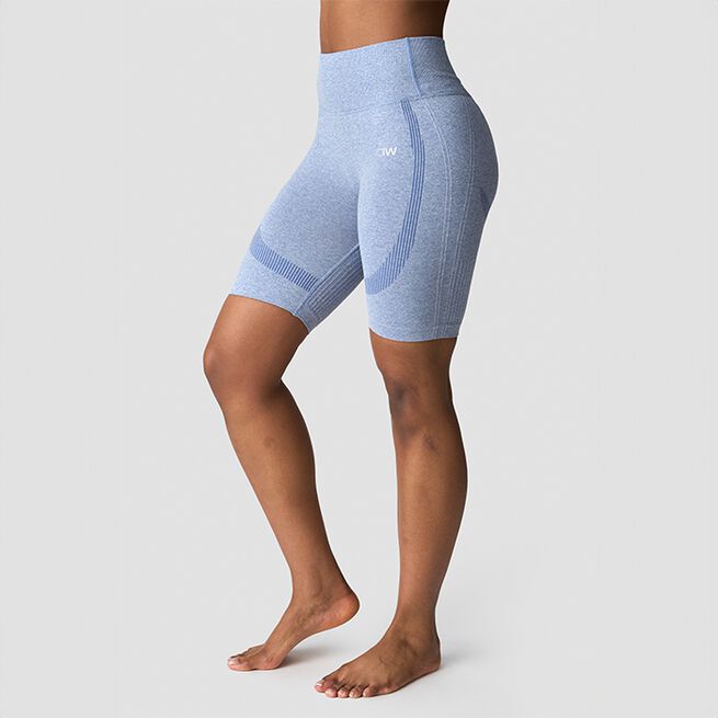 Soft Seamless Biker Shorts, Metal Blue Melange, L  Soft Seamless Cykelshorts Blå