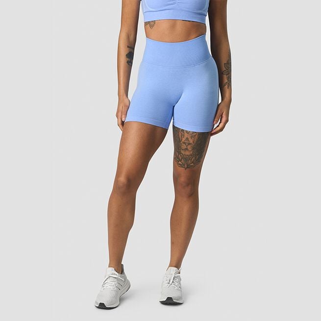 Rush Seamless Shorts, Soft Blue Melange Rush Seamless Shorts Ljusblå