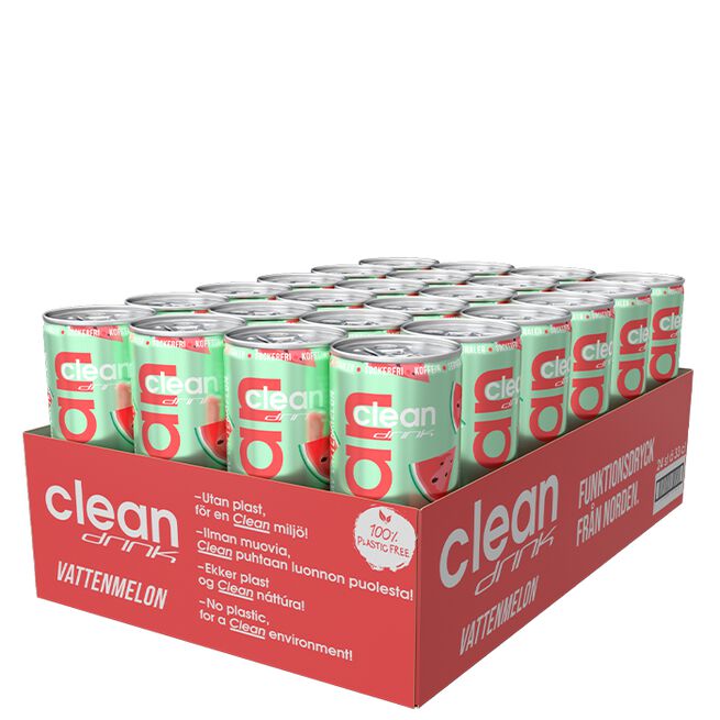 24 x Clean Drink, 330 ml, Vattenmelon