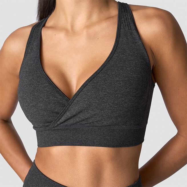 Soft Seamless Adjustable Sports Bra, Graphite Melange, L  Soft Seamless Justerbar Sport-bh Grå
