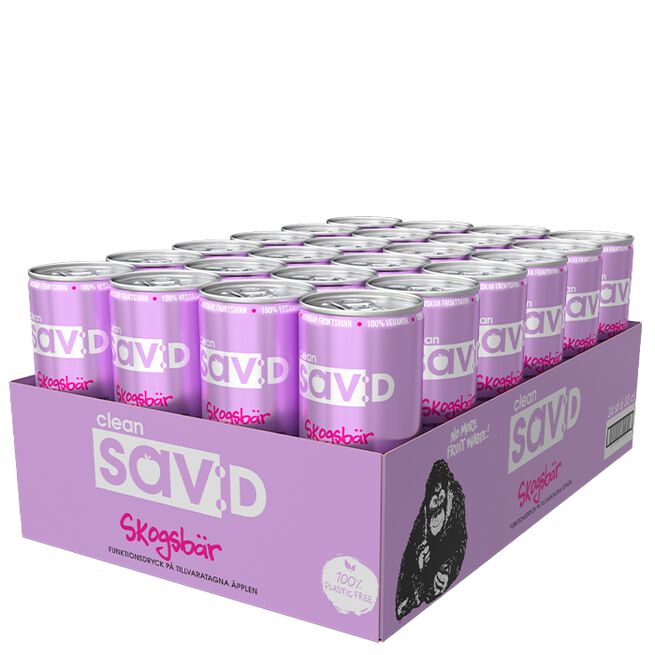 24 x Clean sav:D, 330 ml, Skogsbär 24 st Clean sav:D Flak 330 ml Skogsbär