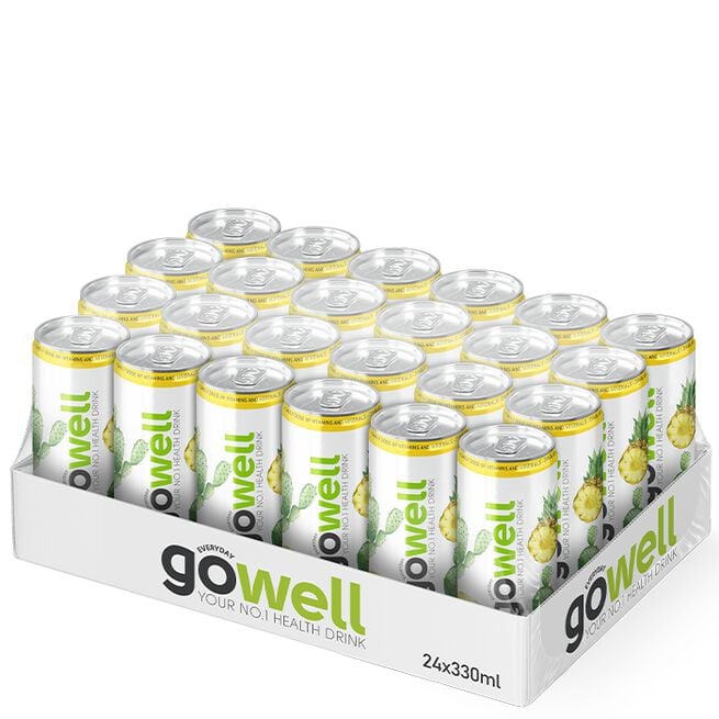 Flak GoWell Funktionsdryck 330 ml Ananas Kaktus 24 x GoWell Funktionsdryck Flak 33 cl Ananas Kaktus