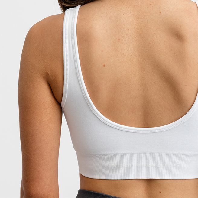 Seamless Deep V Bra, White, XS  Sport-Bh Vit
