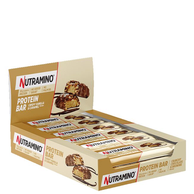 12 x Nutramino ProteinBar Crispy, 55 g, Vanilla & Caramel 12 x ProteinBar Crispy 55 g Vanilla & Caramel