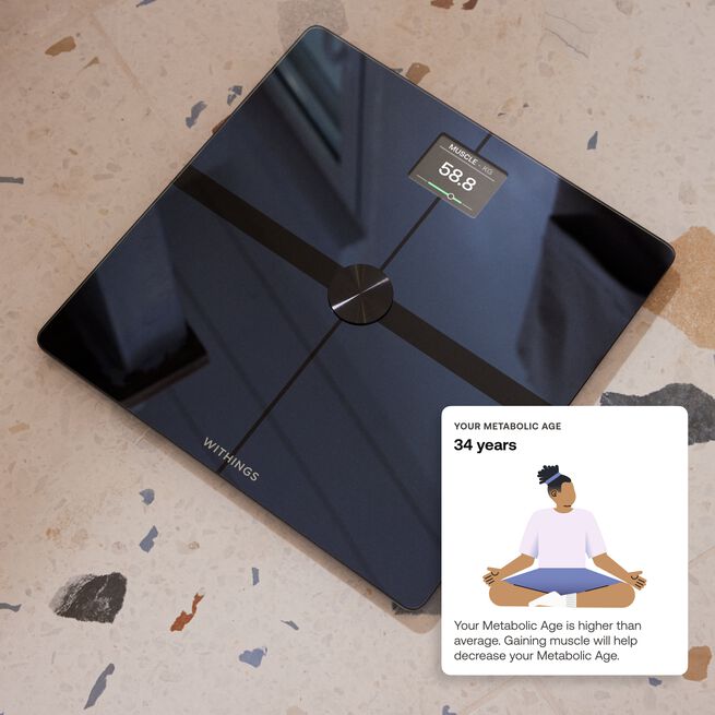 Withings Body Smart, Black  Body Smart Diagnostisk Personvåg Svart
