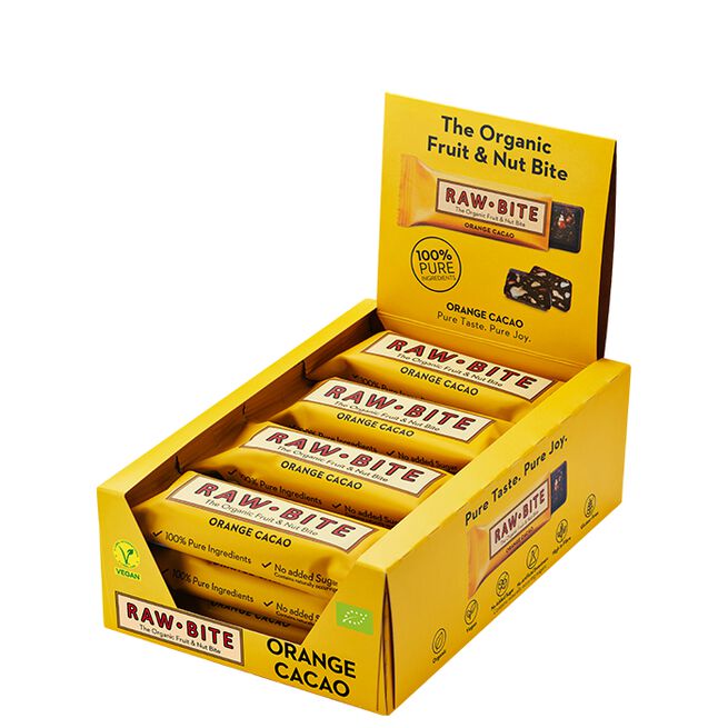 12 x Organic fruit & nut orange cacao 50 g  12 x Frukt & Nötbar 50 g Apelsin & Kakao