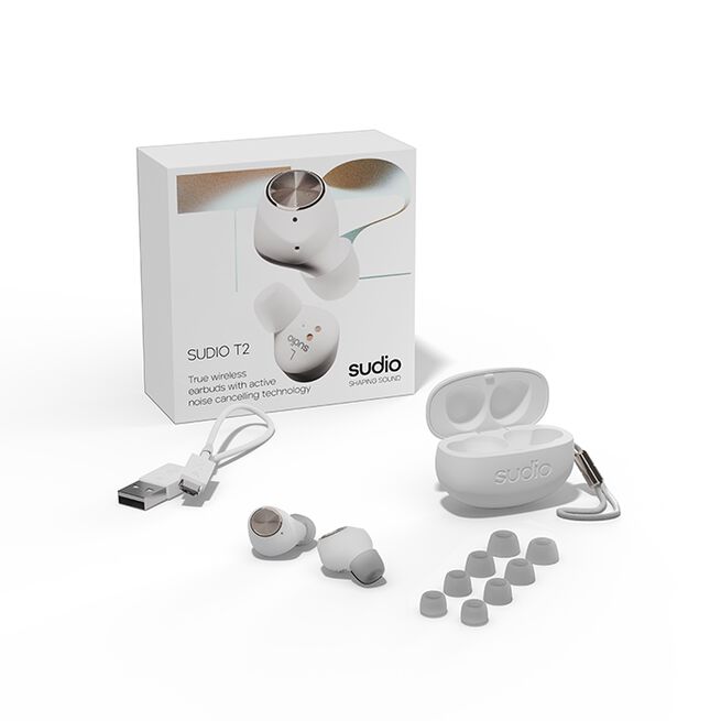 Sudio T2 ANC True Wireless In-Ear, White