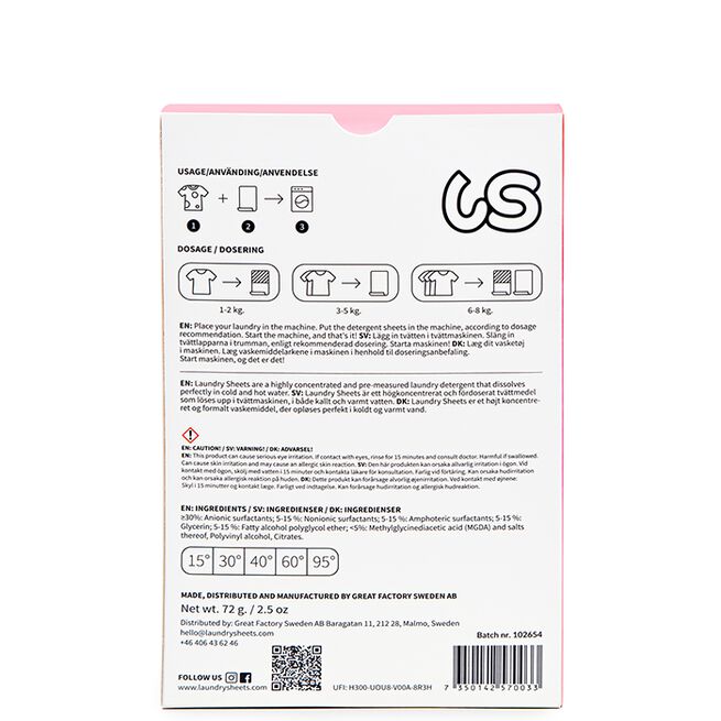 Tvättmedelark Parfymfritt 30-Pack  Tvättmedelark Parfymfritt 30-Pack