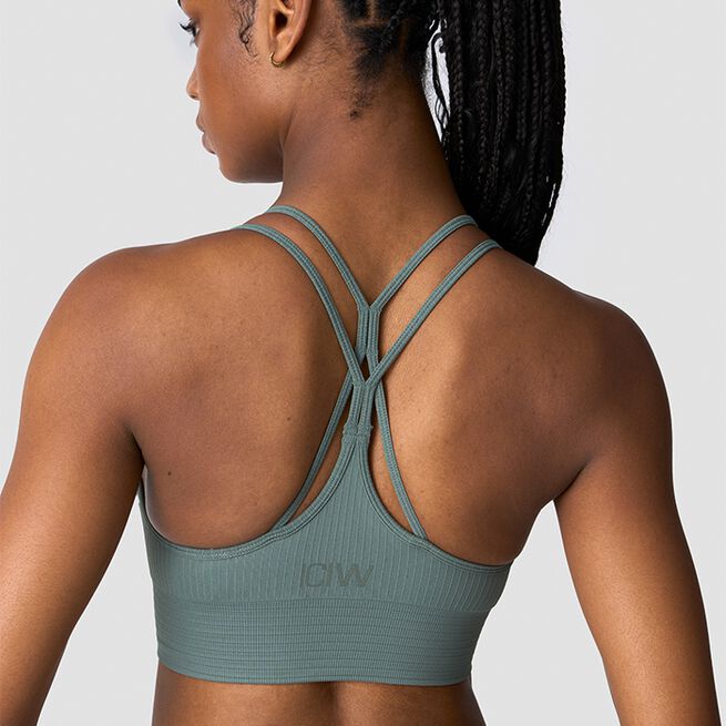ICIW Ribbed Define Seamless Sports Bra, Racing Green Ribbed Define Seamless Sports Bra, Racing Green