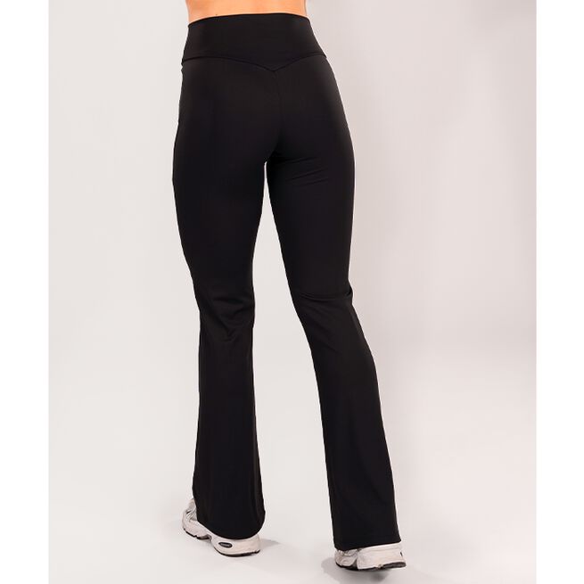 Star Flared Tights Black L  Flared Träningstights Svart