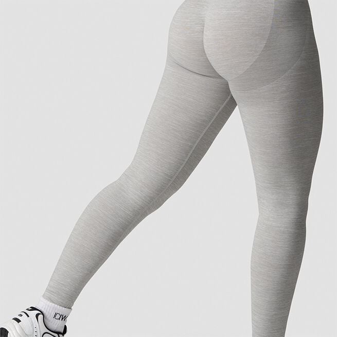 Smooth Seamless Tights, Light Grey Melange, L Smooth Seamless Tights Grå