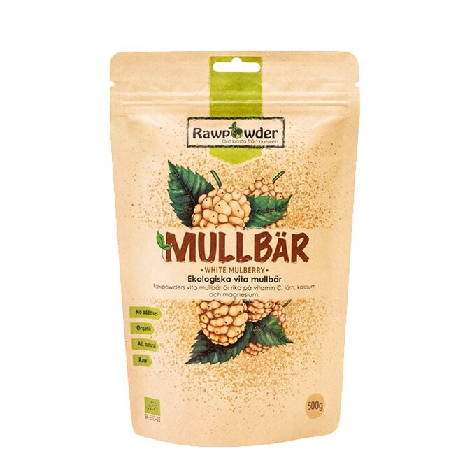 Ekologiska Vita Mullbär 500 g  Ekologiska Vita Mullbär 500 g