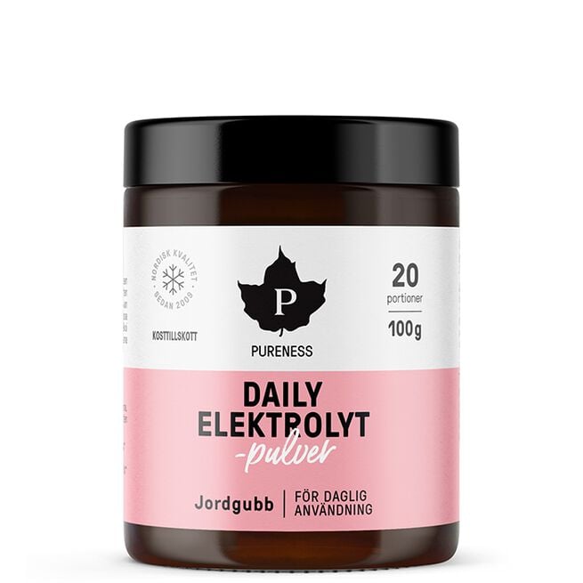 Pureness Daily Elektrolytpulver Jordgubb 100 g Daily Elektrolytpulver Jordgubb 100 g