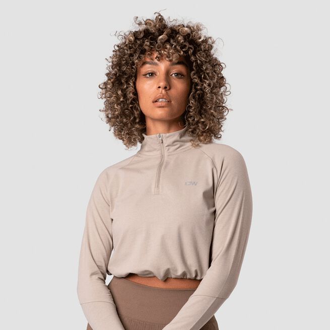 ICANIWILL Define Cropped 1/4 Zip Adjustable, Sand