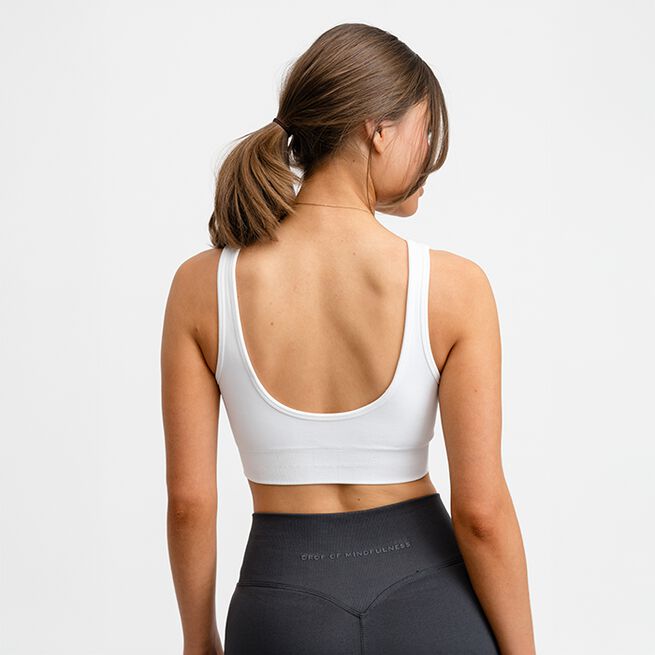 Seamless Deep V Bra, White, XS  Sport-Bh Vit