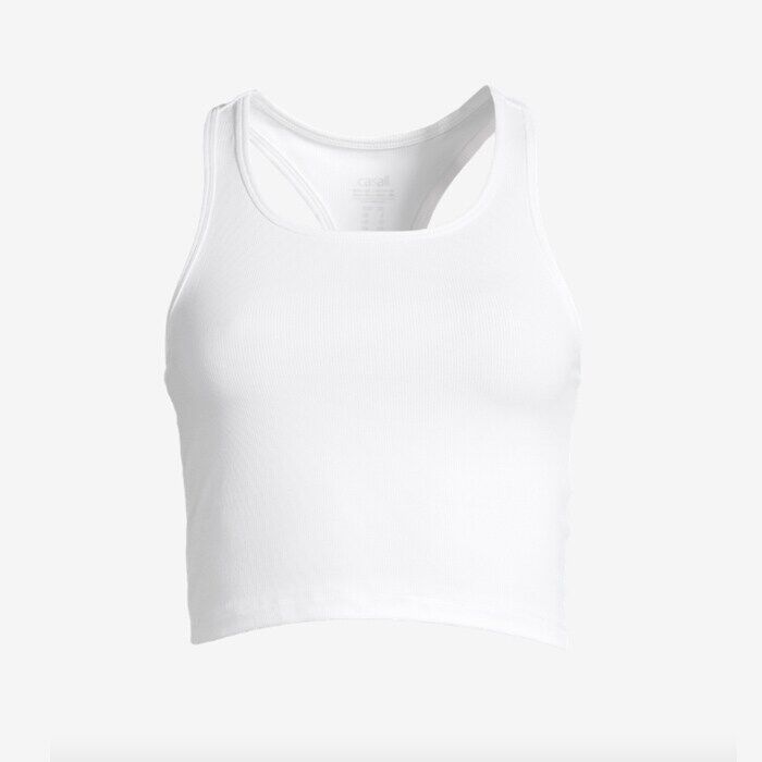 Crop Rib Racerback, White