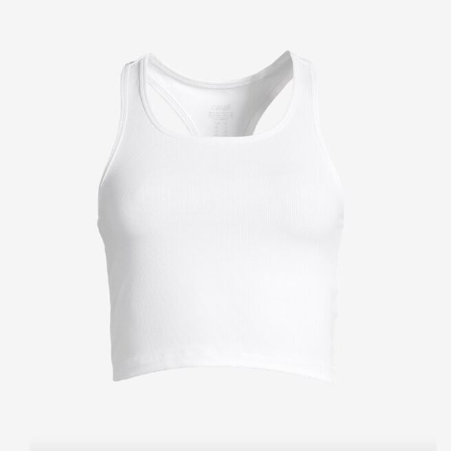 Crop Rib Racerback, White, 36 