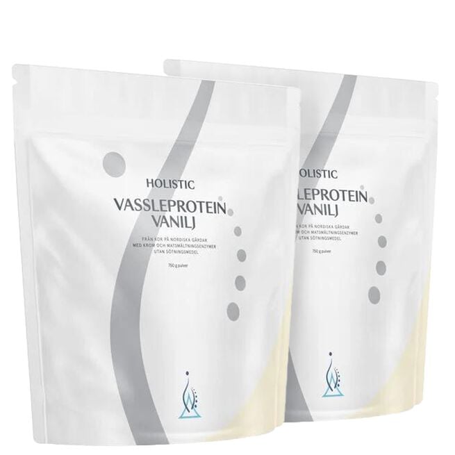 2 x Holistic Vassleprotein 750 g Vanilj 2 x Holistic Vassleprotein 750 g Vanilj