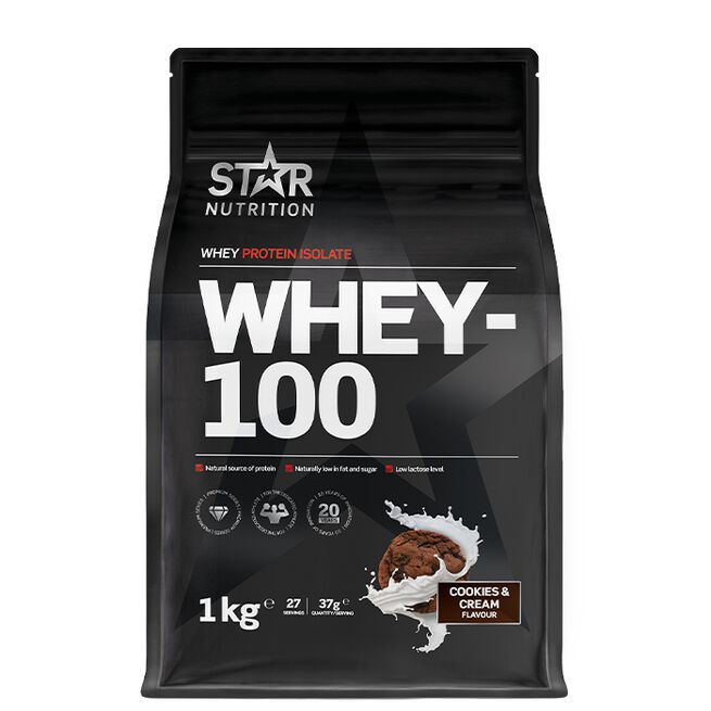 WHEY-100, 1 kg, Cookies and Cream Whey-100 Vassleprotein 1 kg Cookies and Cream